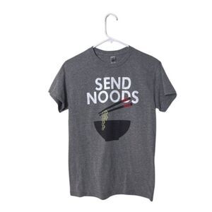 Gildan Gray "Send Noods" Graphic Tee S